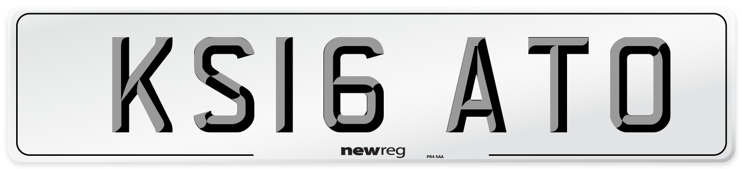KS16 ATO Number Plate from New Reg